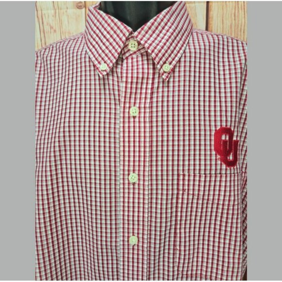 Oklahoma Sooners Antigua Crimson Plaid Shirt Large - Picture 3 of 8